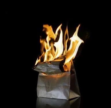 Paper Bag Catches Fire